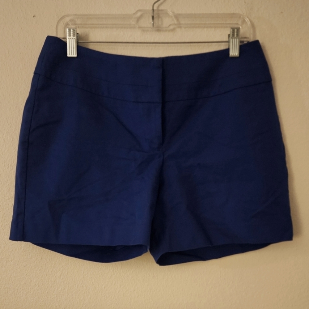 Apt. 9 Women's Modern Fit City Wide Waist Blue Shorts Hook Closure Sz 12